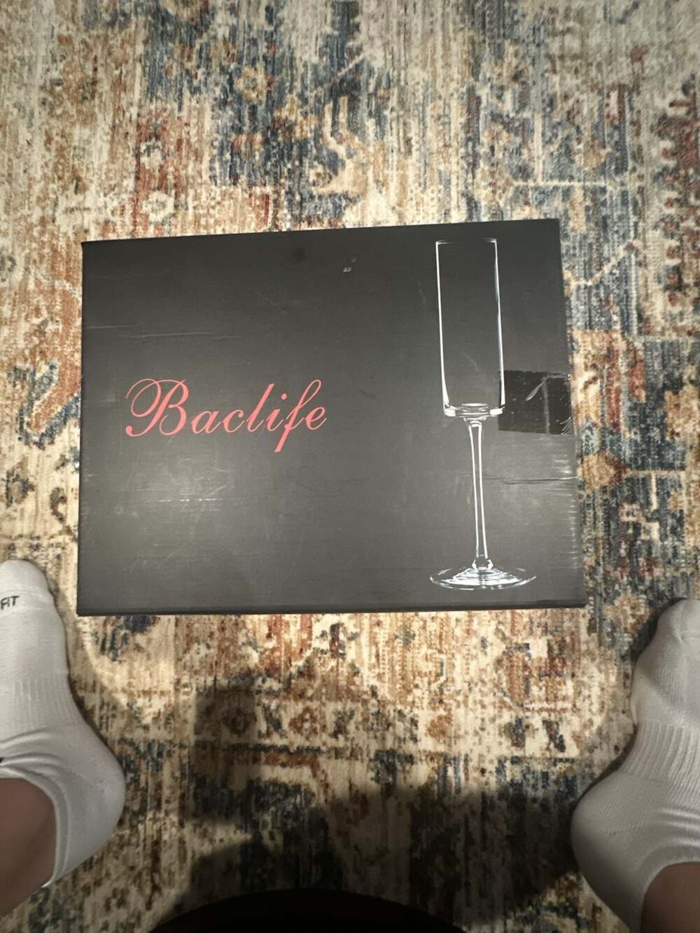 Baclife Champagne Flutes Set of 6 Crystal Champagne Glasses